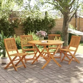 Folding garden dining set 5 pieces solid acacia wood by vidaXL, Garden sets - Ref: Foro24-3295249, Price: 307,93 €, Discount: %