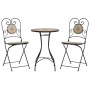 White Terracotta Ceramic Iron Mosaic Bistro Set by vidaXL, Garden sets - Ref: Foro24-3216356, Price: 262,11 €, Discount: %