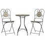 White Terracotta Ceramic Iron Mosaic Bistro Set by vidaXL, Garden sets - Ref: Foro24-3216356, Price: 262,11 €, Discount: %