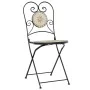Weißes Terrakotta-Keramik-Eisen-Mosaik-Bistro-Set von vidaXL, Gartensets - Ref: Foro24-3216356, Preis: 256,41 €, Rabatt: %
