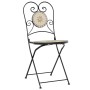 White Terracotta Ceramic Iron Mosaic Bistro Set by vidaXL, Garden sets - Ref: Foro24-3216356, Price: 262,11 €, Discount: %