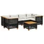 7-teiliges Gartensofa-Set mit schwarzen synthetischen Rattankissen von vidaXL, Gartensets - Ref: Foro24-3261746, Preis: 588,5...