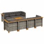 8-teiliges Gartensofa-Set und graue synthetische Rattankissen von vidaXL, Gartensets - Ref: Foro24-3261750, Preis: 627,25 €, ...