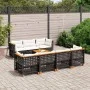 8-teiliges Gartensofa-Set und schwarze synthetische Rattankissen von vidaXL, Gartensets - Ref: Foro24-3261752, Preis: 634,55 ...