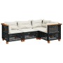 4-piece garden sofa set with black synthetic rattan cushions by vidaXL, Garden sets - Ref: Foro24-3261800, Price: 349,21 €, D...