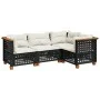 4-piece garden sofa set with black synthetic rattan cushions by vidaXL, Garden sets - Ref: Foro24-3261800, Price: 349,71 €, D...