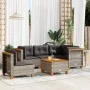 6-teiliges Gartenmöbel-Set und graue synthetische Rattankissen von vidaXL, Gartensets - Ref: Foro24-3261840, Preis: 414,50 €,...