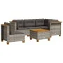 6-teiliges Gartenmöbel-Set und graue synthetische Rattankissen von vidaXL, Gartensets - Ref: Foro24-3261840, Preis: 414,50 €,...