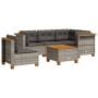 6-teiliges Gartenmöbel-Set und graue synthetische Rattankissen von vidaXL, Gartensets - Ref: Foro24-3261840, Preis: 401,59 €,...