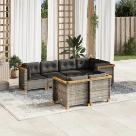 7-piece garden sofa set with gray synthetic rattan cushions by vidaXL, Garden sets - Ref: Foro24-3261882, Price: 666,01 €, Di...