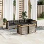 7-teiliges Gartensofa-Set mit grauen synthetischen Rattankissen von vidaXL, Gartensets - Ref: Foro24-3261882, Preis: 666,01 €...