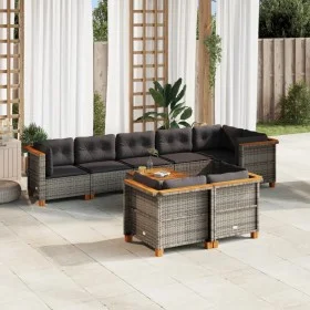9-piece garden furniture set and gray synthetic rattan cushions by vidaXL, Garden sets - Ref: Foro24-3261894, Price: 694,81 €...