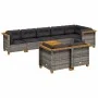 9-teiliges Gartenmöbel-Set und graue synthetische Rattankissen von vidaXL, Gartensets - Ref: Foro24-3261894, Preis: 659,46 €,...
