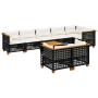 8-teiliges Gartensofa-Set und schwarze synthetische Rattankissen von vidaXL, Gartensets - Ref: Foro24-3261896, Preis: 670,55 ...
