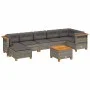 8-teiliges Gartensofa-Set und graue synthetische Rattankissen von vidaXL, Gartensets - Ref: Foro24-3261930, Preis: 550,88 €, ...