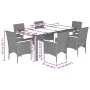 Garden dining set 7 pieces with beige glass synthetic rattan cushions by vidaXL, Garden sets - Ref: Foro24-3278661, Price: 60...