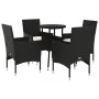 Garden dining set 5 pieces with black glass synthetic rattan cushions by vidaXL, Garden sets - Ref: Foro24-3278616, Price: 29...