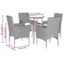 Garden dining set 5 pieces with black glass synthetic rattan cushions by vidaXL, Garden sets - Ref: Foro24-3278616, Price: 29...