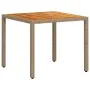 5-teiliges Garten-Essset mit beigen Akazien-PE-Rattankissen von vidaXL, Gartensets - Ref: Foro24-3278682, Preis: 378,23 €, Ra...