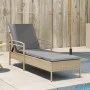 Liege mit beigem synthetischem Rattankissen 63x200x81 cm von vidaXL, Liegen - Ref: Foro24-368302, Preis: 159,16 €, Rabatt: %