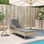 Lounger with beige synthetic rattan cushion 63x200x81 cm by vidaXL, Loungers - Ref: Foro24-368302, Price: 162,67 €, Discount: %