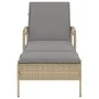 Liege mit beigem synthetischem Rattankissen 63x200x81 cm von vidaXL, Liegen - Ref: Foro24-368302, Preis: 159,16 €, Rabatt: %