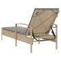 Lounger with beige synthetic rattan cushion 63x200x81 cm by vidaXL, Loungers - Ref: Foro24-368302, Price: 162,67 €, Discount: %