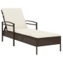 Liege mit braunem synthetischem Rattankissen 63x200x81 cm von vidaXL, Liegen - Ref: Foro24-368300, Preis: 158,46 €, Rabatt: %