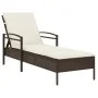 Lounger with brown synthetic rattan cushion 63x200x81 cm by vidaXL, Loungers - Ref: Foro24-368300, Price: 165,79 €, Discount: %