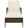 Lounger with brown synthetic rattan cushion 63x200x81 cm by vidaXL, Loungers - Ref: Foro24-368300, Price: 165,79 €, Discount: %