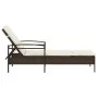 Lounger with brown synthetic rattan cushion 63x200x81 cm by vidaXL, Loungers - Ref: Foro24-368300, Price: 165,79 €, Discount: %
