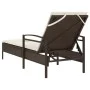 Lounger with brown synthetic rattan cushion 63x200x81 cm by vidaXL, Loungers - Ref: Foro24-368300, Price: 165,79 €, Discount: %