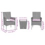 Table and chairs with cushions 3 pieces synthetic rattan black glass by vidaXL, Garden sets - Ref: Foro24-3278739, Price: 174...