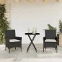 Table and chairs with cushions 3 pieces synthetic rattan black glass by vidaXL, Garden sets - Ref: Foro24-3278747, Price: 184...