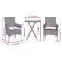 Tisch und Stühle mit Kissen, 3 Stück, synthetisches Rattan, schwarzes Glas von vidaXL, Gartensets - Ref: Foro24-3278747, Prei...