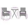 Table and chairs with cushions 3 pieces synthetic rattan black glass by vidaXL, Garden sets - Ref: Foro24-3278753, Price: 195...