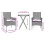 Tisch und Stühle mit Kissen, 3 Stück, synthetisches Rattan, beige Glas von vidaXL, Gartensets - Ref: Foro24-3278751, Preis: 1...