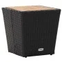 Tisch und Stühle mit Kissen, 3 Stück, synthetisches Rattan, schwarzes Glas von vidaXL, Gartensets - Ref: Foro24-3278745, Prei...