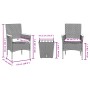 Tisch und Stühle mit Kissen, 3 Stück, synthetisches Rattan, schwarzes Glas von vidaXL, Gartensets - Ref: Foro24-3278745, Prei...