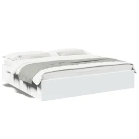 Estructura de cama madera de ingeniería blanca 180x200 cm de vidaXL, Camas y somieres - Ref: Foro24-3280993, Precio: 135,76 €...