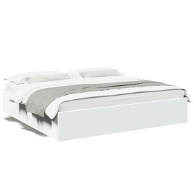 White engineered wood bed frame 180x200 cm by vidaXL, Beds and slatted bases - Ref: Foro24-3280993, Price: 137,38 €, Discount: %