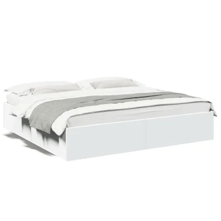 Estructura de cama madera de ingeniería blanca 180x200 cm de vidaXL, Camas y somieres - Ref: Foro24-3280993, Precio: 135,75 €...