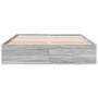 Sonoma gray engineered wood bed frame 150x200 cm by vidaXL, Beds and slatted bases - Ref: Foro24-3281012, Price: 131,02 €, Di...