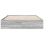 Sonoma gray engineered wood bed frame 150x200 cm by vidaXL, Beds and slatted bases - Ref: Foro24-3281012, Price: 129,57 €, Di...
