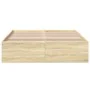 Sonoma oak engineered wood bed frame 120x190 cm by vidaXL, Beds and slatted bases - Ref: Foro24-3281044, Price: 113,34 €, Dis...