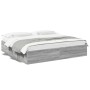 Sonoma gray engineered wood bed frame 200x200 cm by vidaXL, Beds and slatted bases - Ref: Foro24-3280991, Price: 144,75 €, Di...