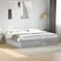 Estructura de cama madera de ingeniería gris Sonoma 200x200 cm de vidaXL, Camas y somieres - Ref: Foro24-3280991, Precio: 142...