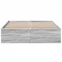 Sonoma gray engineered wood bed frame 140x190 cm by vidaXL, Beds and slatted bases - Ref: Foro24-3281033, Price: 123,25 €, Di...