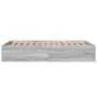 Sonoma gray engineered wood bed frame 140x190 cm by vidaXL, Beds and slatted bases - Ref: Foro24-3281033, Price: 123,25 €, Di...