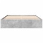 Concrete gray engineered wood bed frame 150x200cm by vidaXL, Beds and slatted bases - Ref: Foro24-3281010, Price: 126,36 €, D...